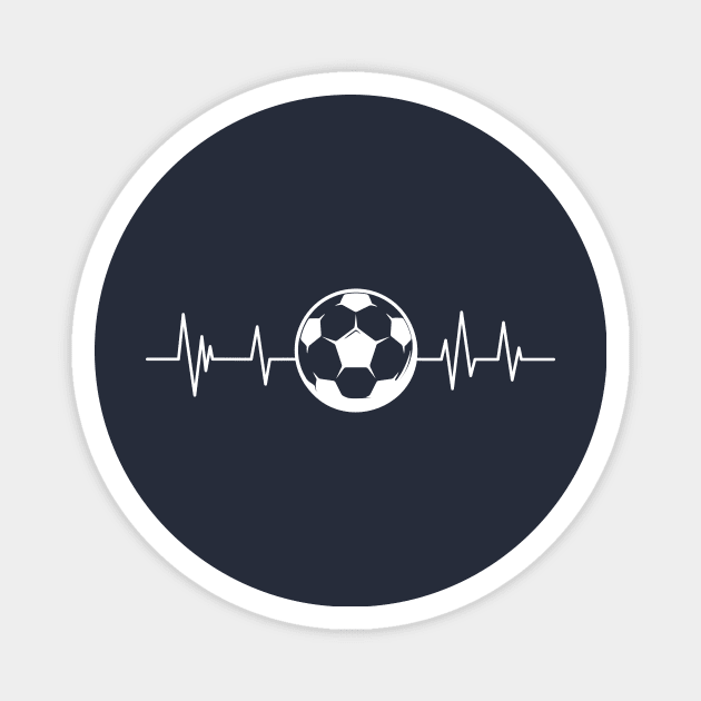 football heartbeat sports lover football Magnet by mezy